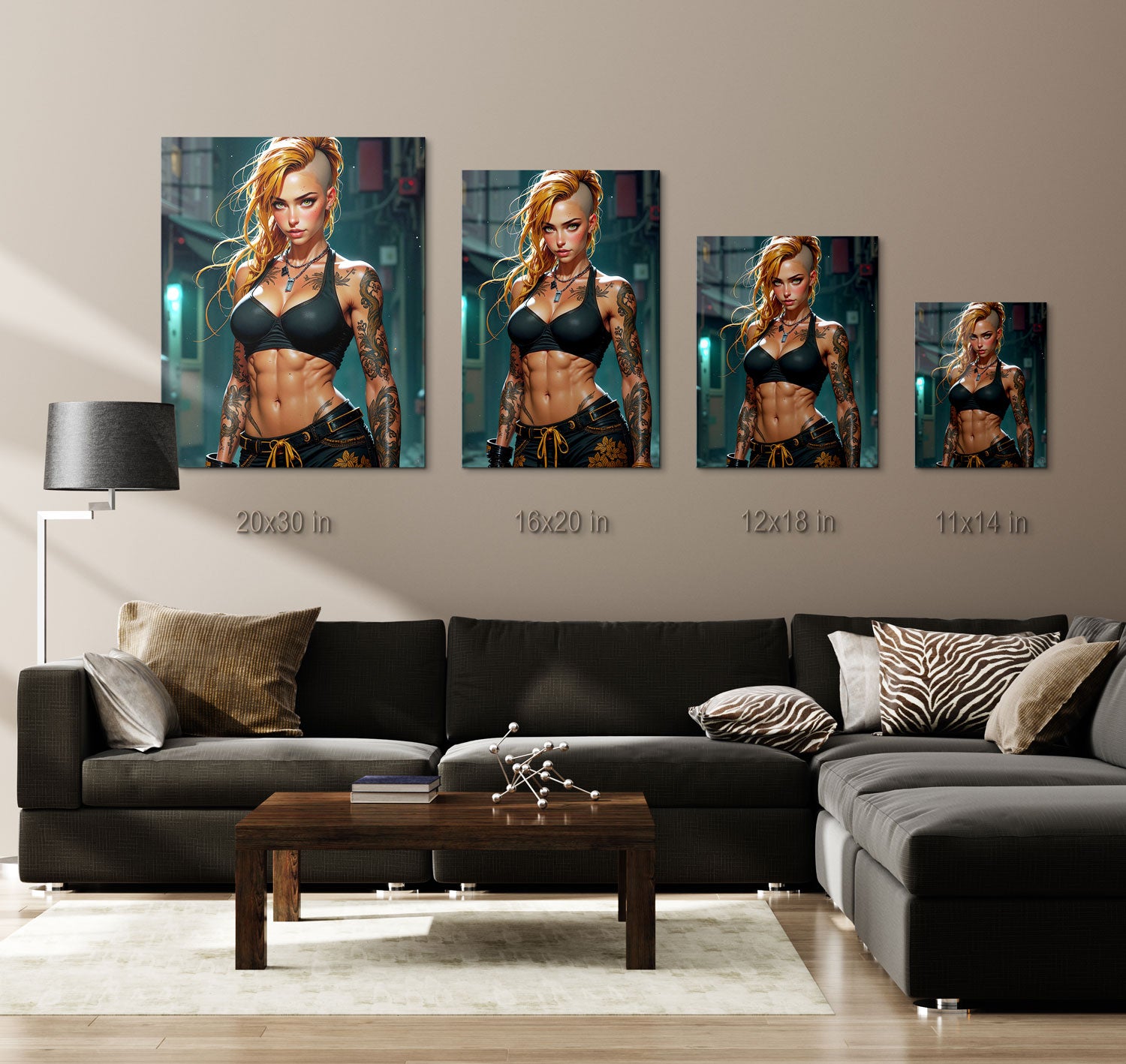 "Urban Warrior" is a celebration of individuality and strength, representing a blend of toughness, beauty, and the unbreakable spirit of a woman unafraid to conquer her world. Perfect for those who appreciate strong, unapologetic characters in their art, this piece makes a bold statement of empowerment and self-expression.