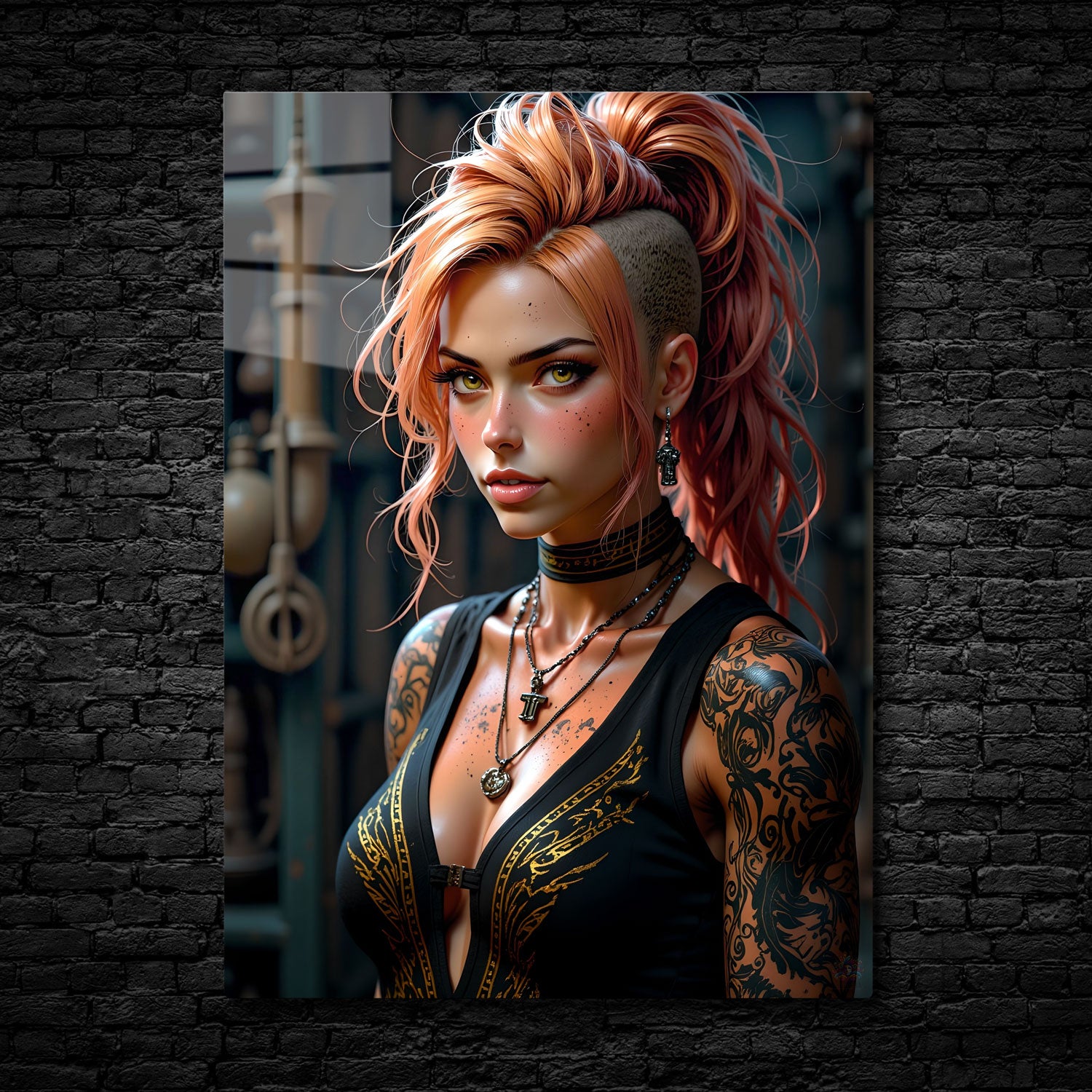 "Fierce Rebellion" encapsulates raw strength, defiance, and unapologetic individuality. This captivating figure, adorned with intricate tattoos, embodies the spirit of rebellion and nonconformity.