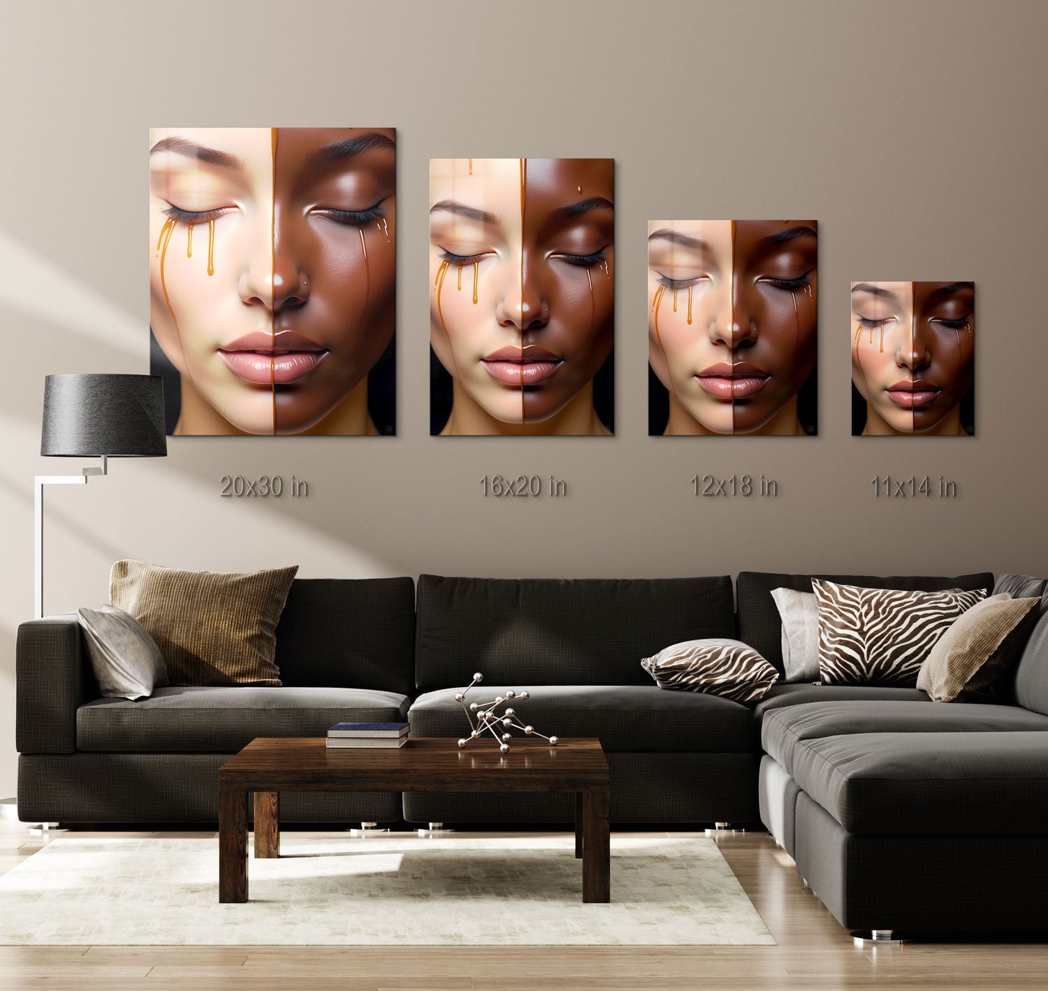 This artwork is a powerful representation of harmony within contrast, celebrating the beauty in diversity and the complexity of identity. "Fluid Identity" speaks to the idea that our individuality is shaped by multiple influences, constantly evolving in a fluid, interconnected world.