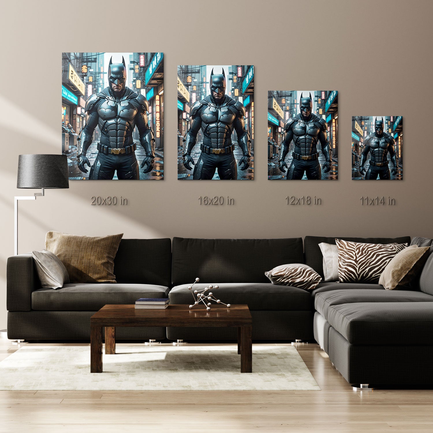 The neon-lit alleyways around him contrast with the dark, foreboding presence he exudes, as if the very city itself bends to his will. Every detail of his armor, from the reinforced gauntlets to the sharp lines of his cowl, reflects a dedication to combat and survival in a world that offers no mercy. "Knight of Shadows" captures the essence of a lone guardian who stands vigilant, always prepared to strike fear into the hearts of those who threaten peace, embodying the silent and powerful force that watches