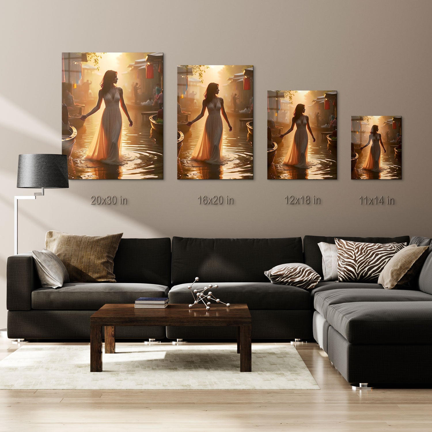 The scene invites the viewer to pause and breathe, to savor the beauty of a fleeting moment, where time seems to stand still in the glow of the golden hour. "Sunset Serenade" is a celebration of grace, beauty, and the timeless tranquility of nature at dusk.