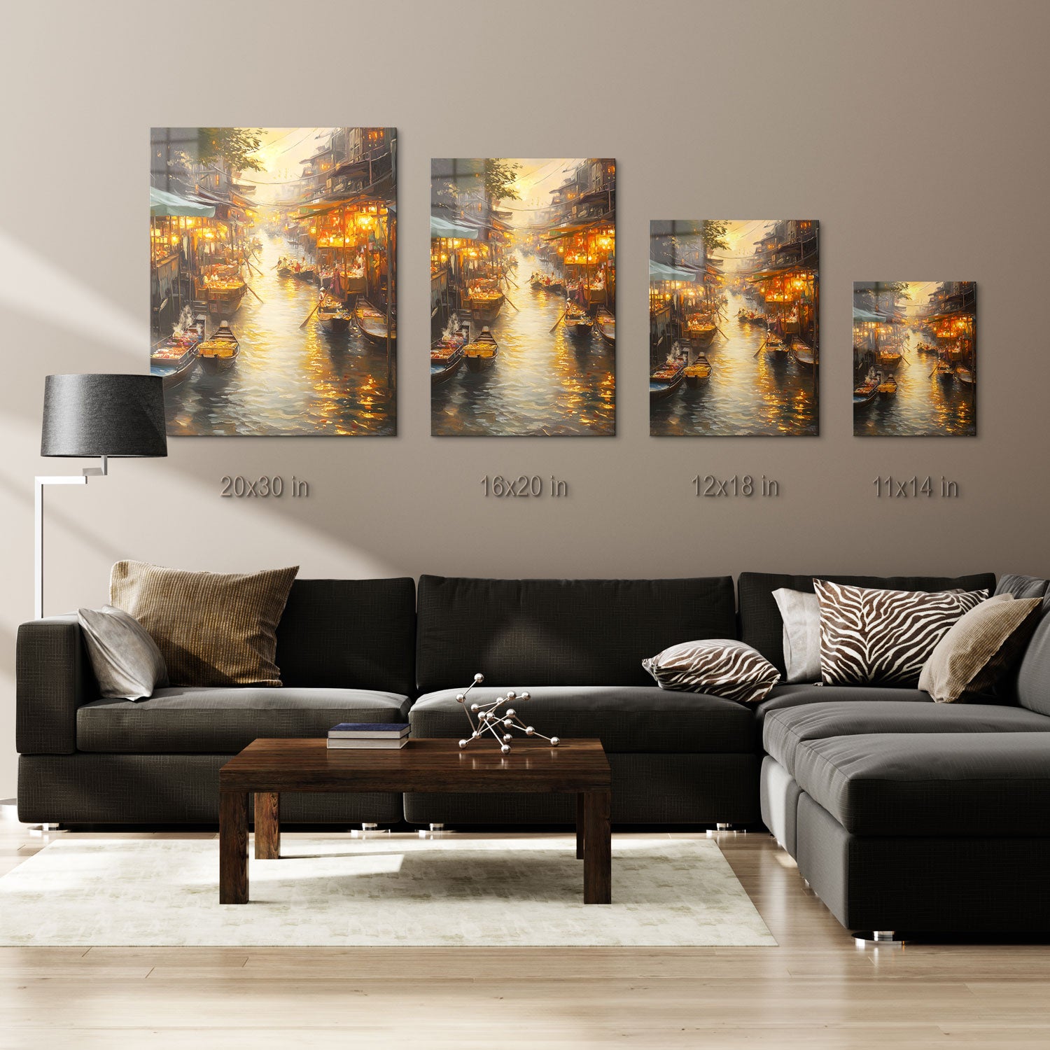 The narrow waterway, lined with bustling stalls and awnings, seems to stretch endlessly, offering a glimpse into a world where tradition and daily life merge seamlessly.