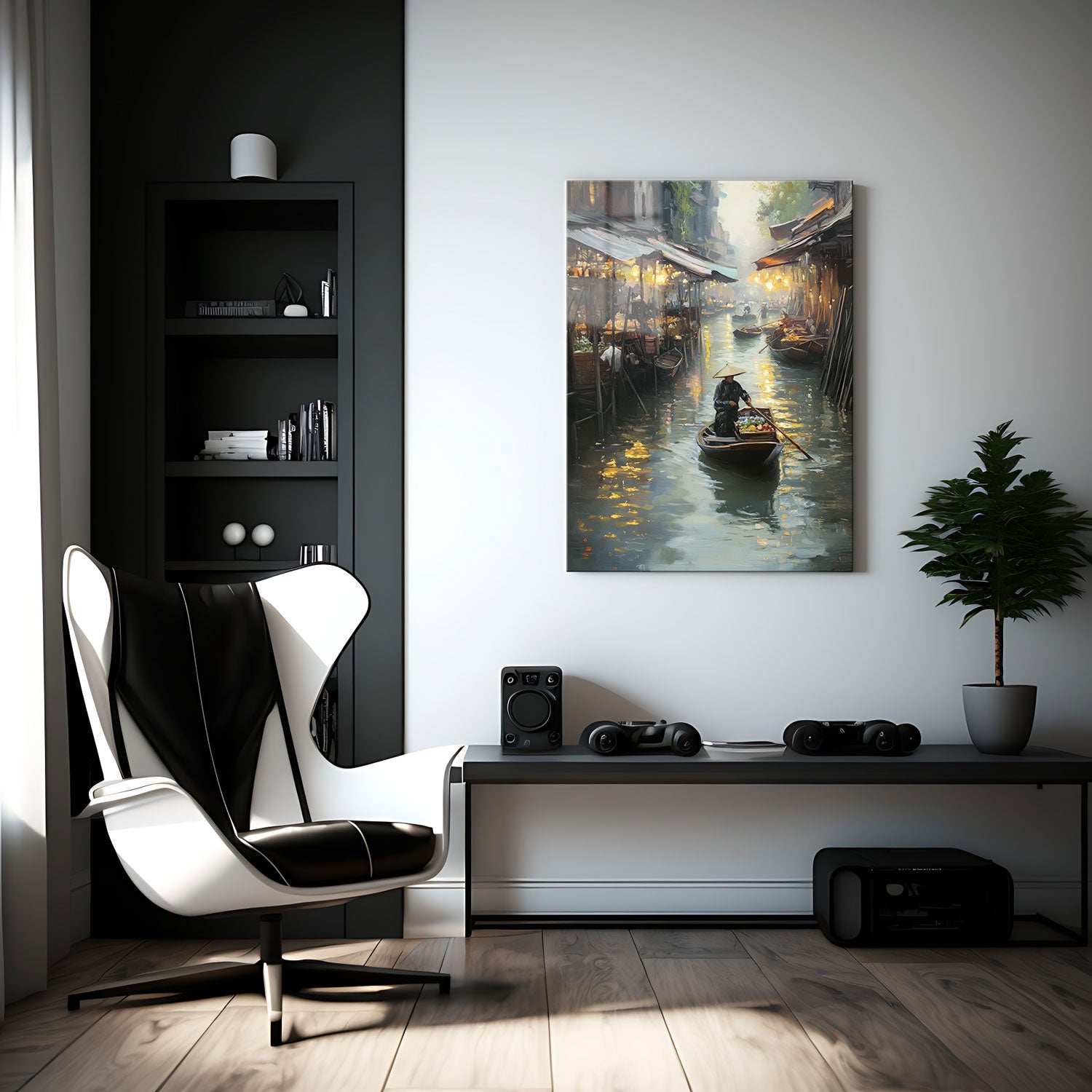 Twilight Market Passage - Metal Print