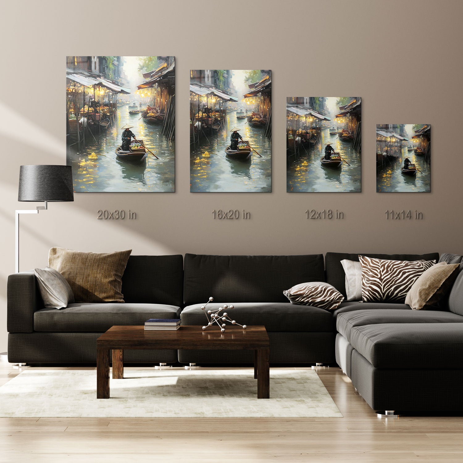 Twilight Market Passage - Metal Print