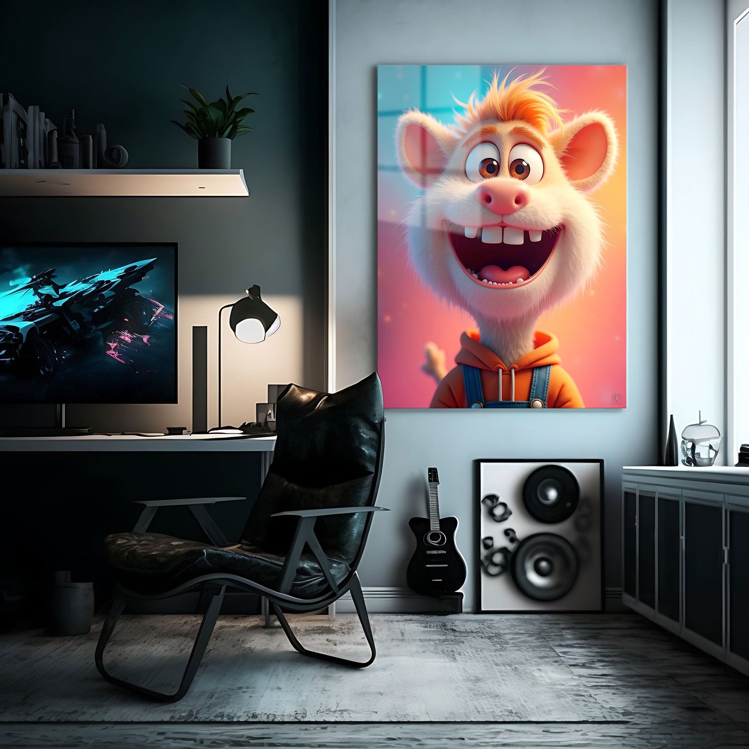 With his bright eyes, toothy grin, and an expression of pure excitement, this little creature captures the essence of happiness.
