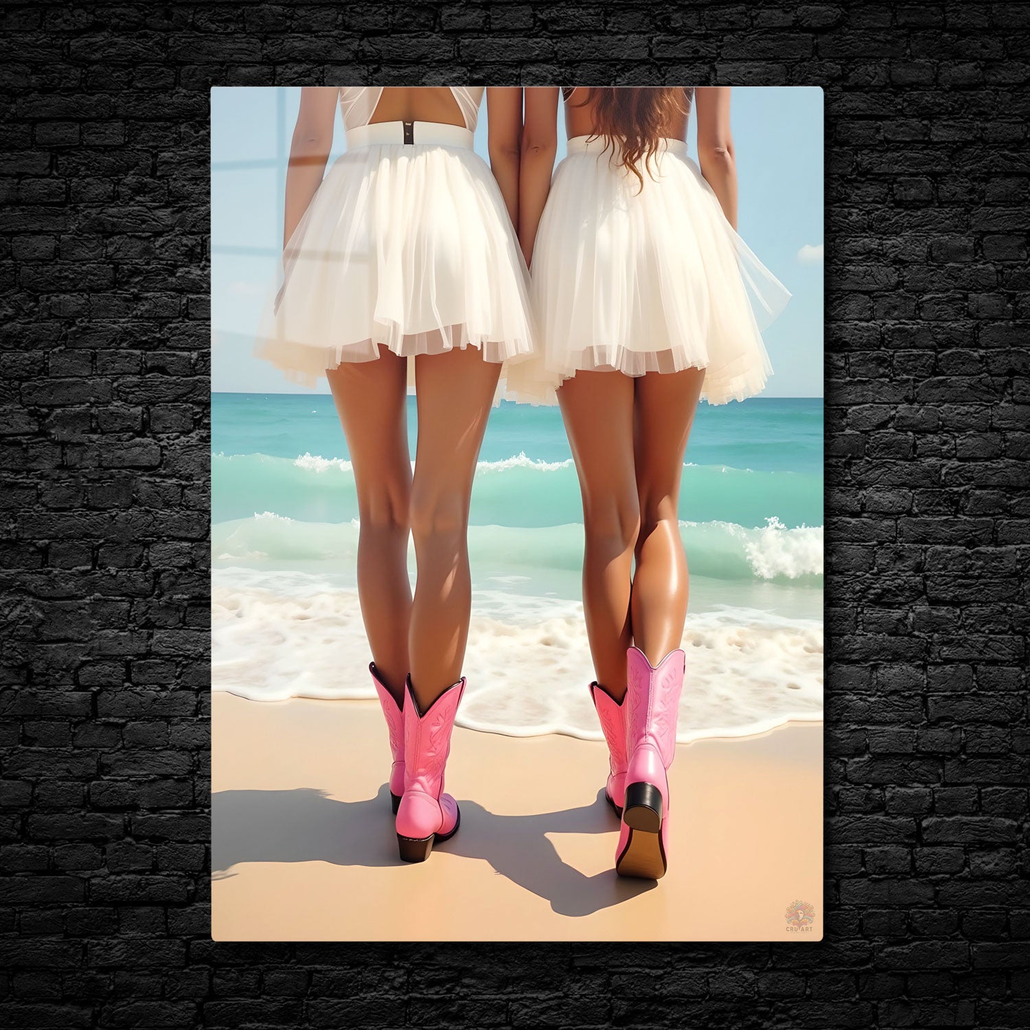 Beachside Cowgirls captures the playful fusion of country charm and coastal beauty.