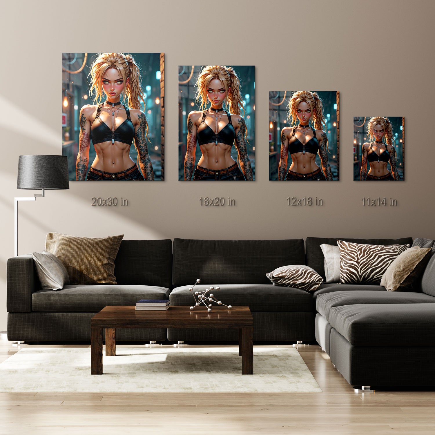 Urban Warrior: Strength in Shadows - Metal Print