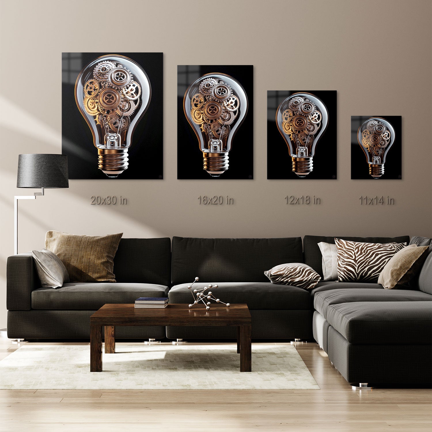 Set against a stark black background, the contrast emphasizes the brilliance and intricacy of human ingenuity, a metaphor for the interplay between invention and inspiration.