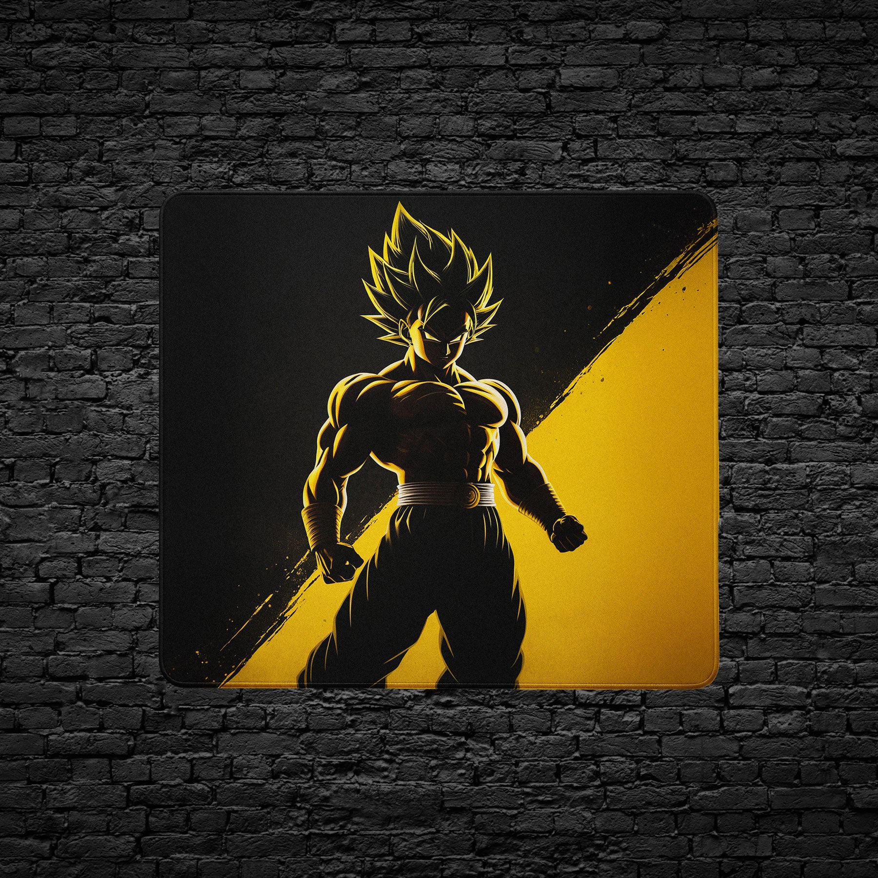 Large desk mat inspired by Dragon Ball Super Saiyan character