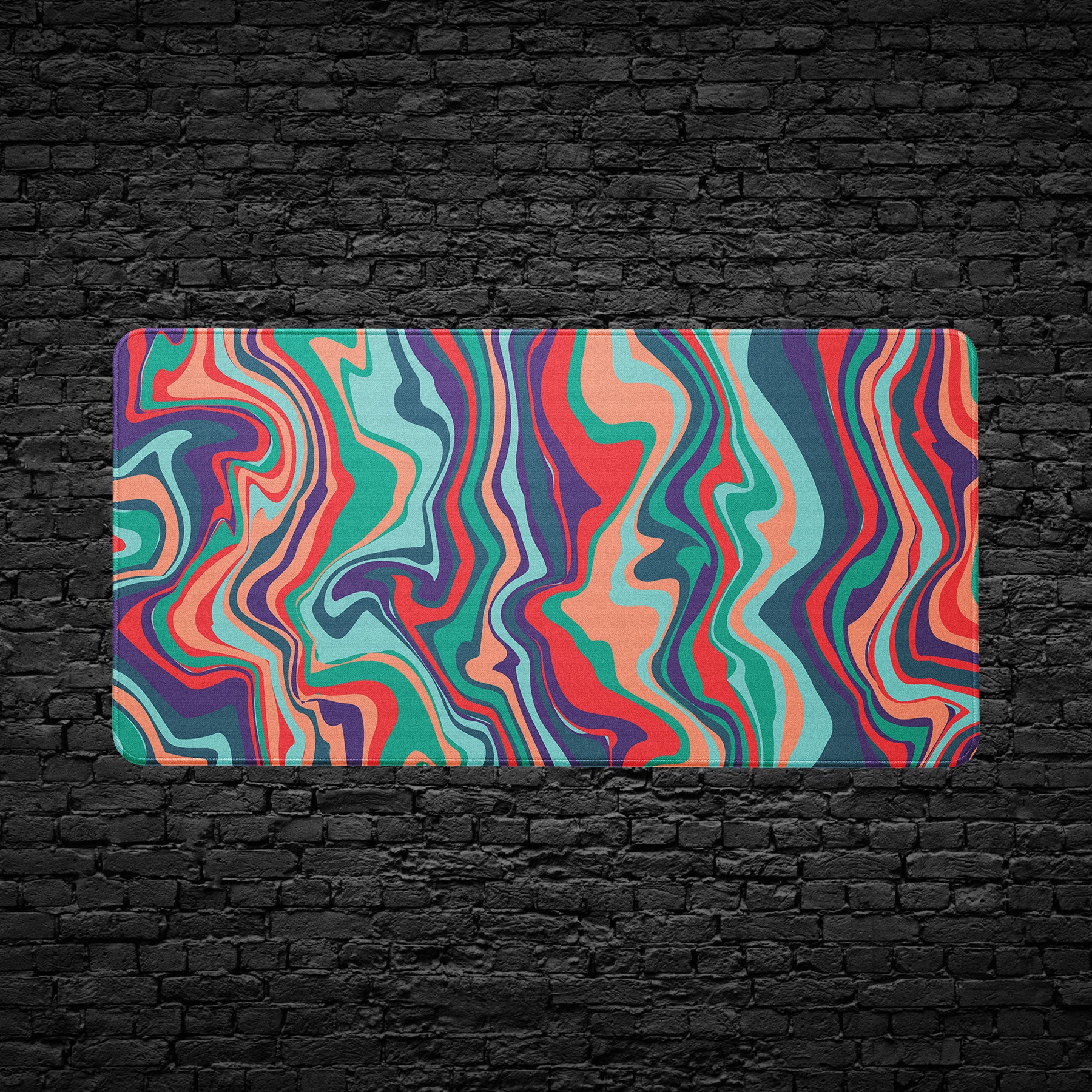 Modern artistic mouse pad featuring bold abstract wave design
