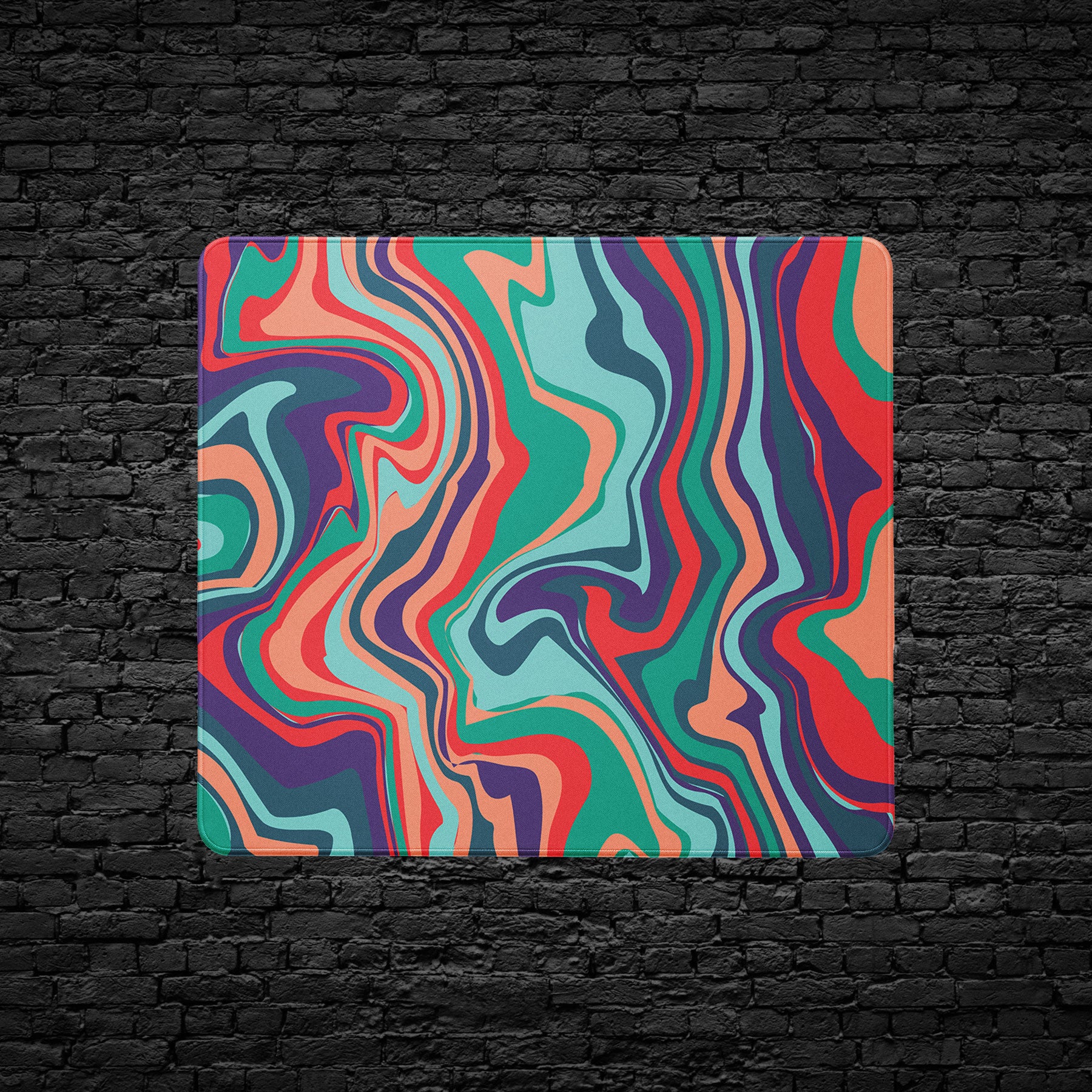 Abstract wave desk mat for gaming setups and modern offices