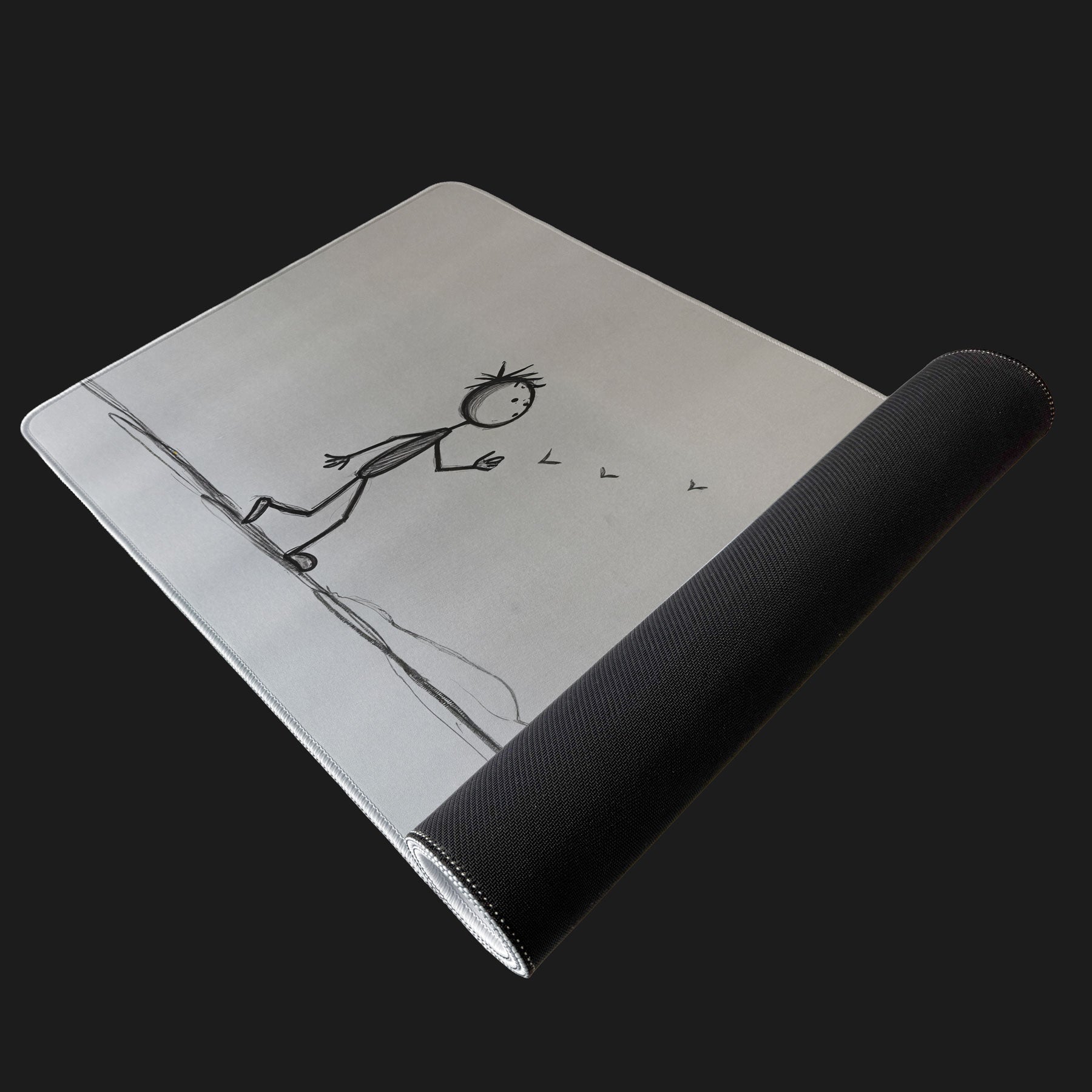Artistic mouse pad with minimalist doodle style