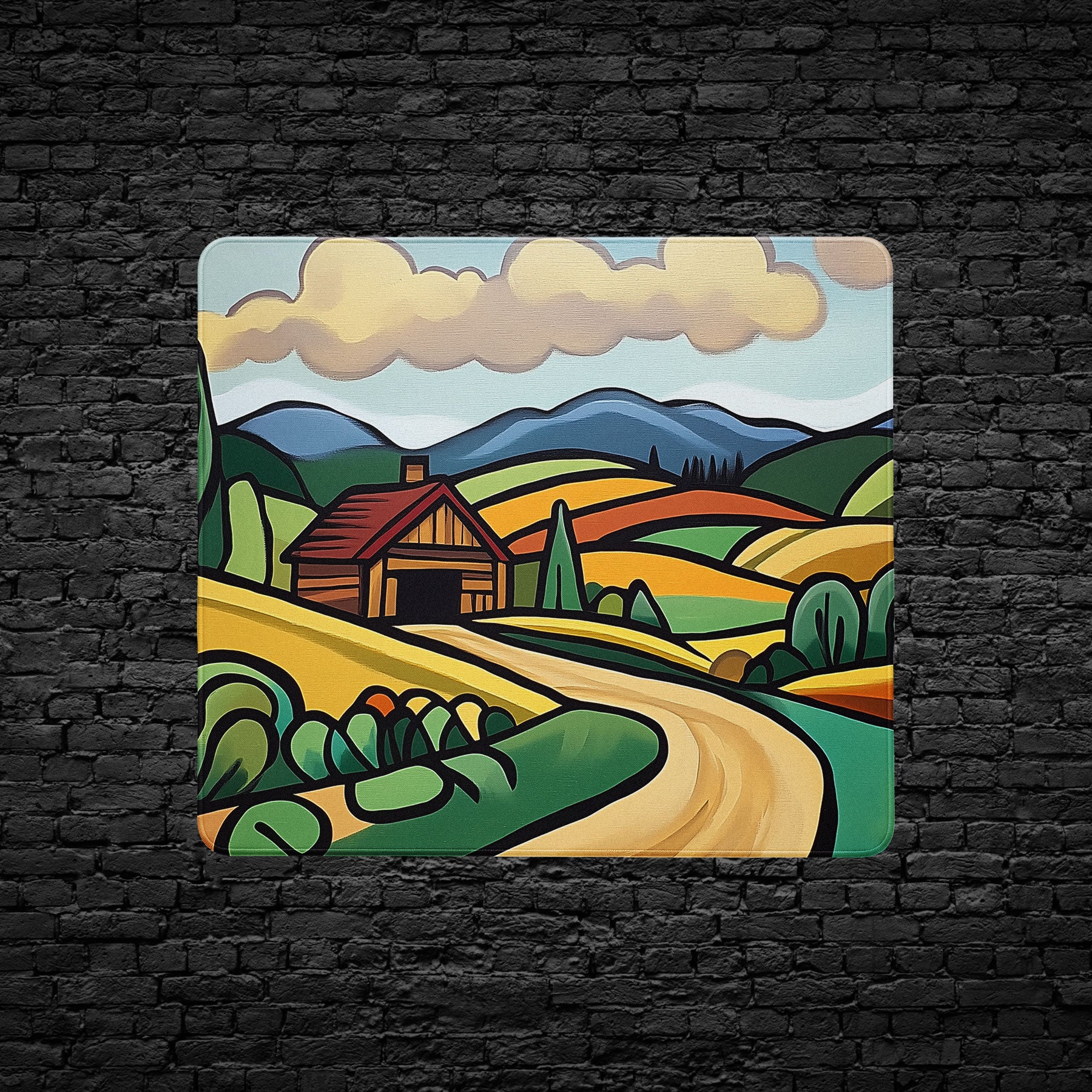 Country road farmhouse mouse pad