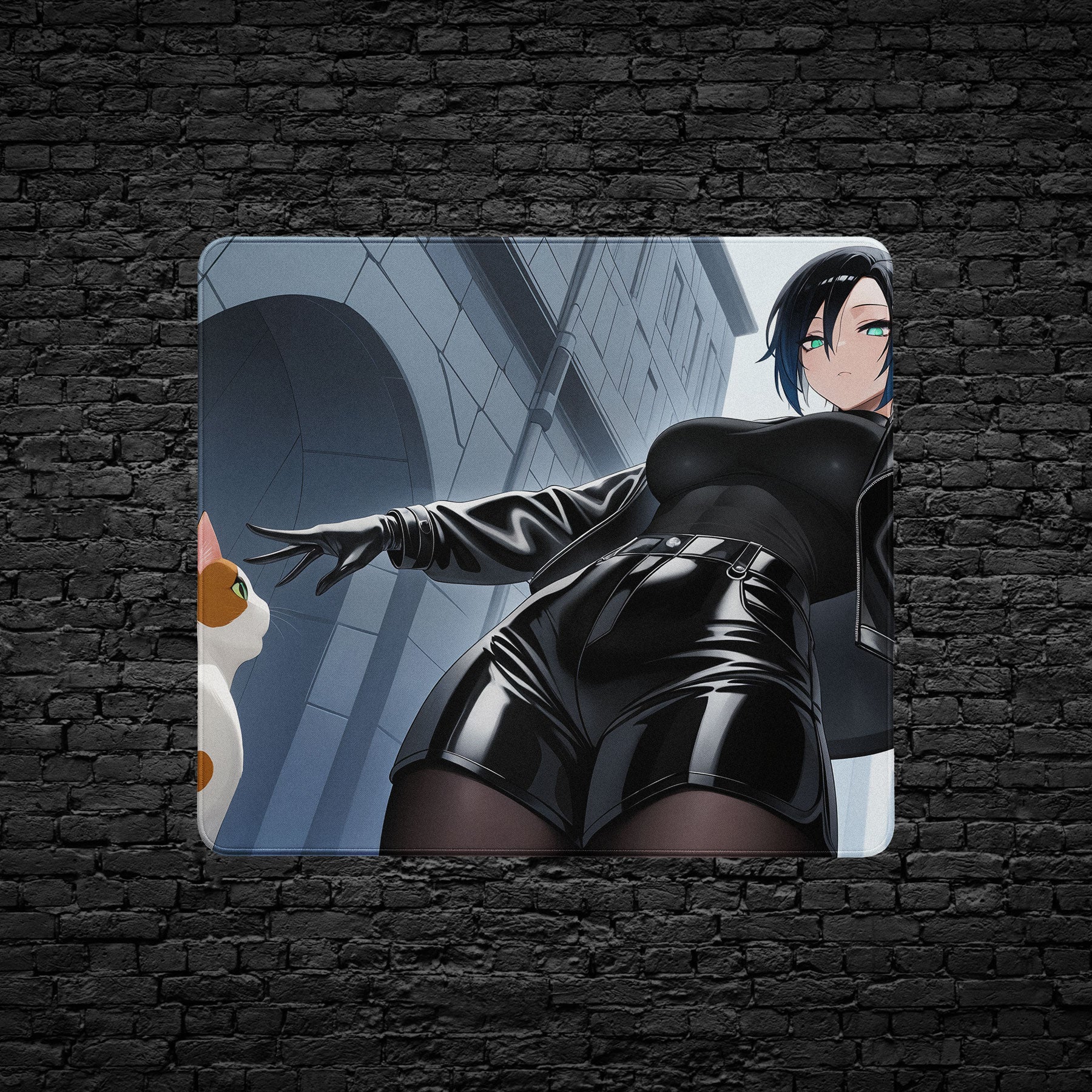 Stylish anime urban art desk mat for gaming and work