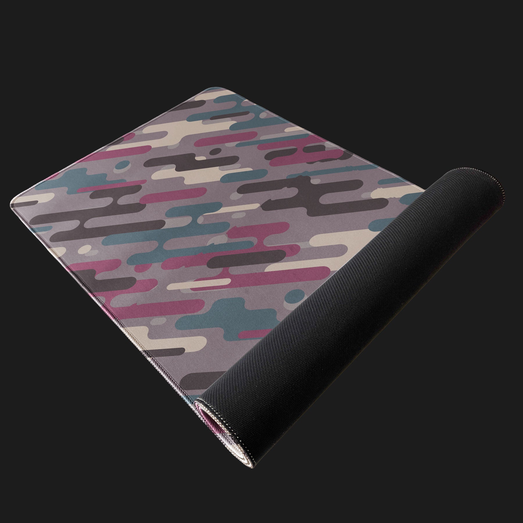 Minimalist desk mat featuring diagonal geometric shapes
