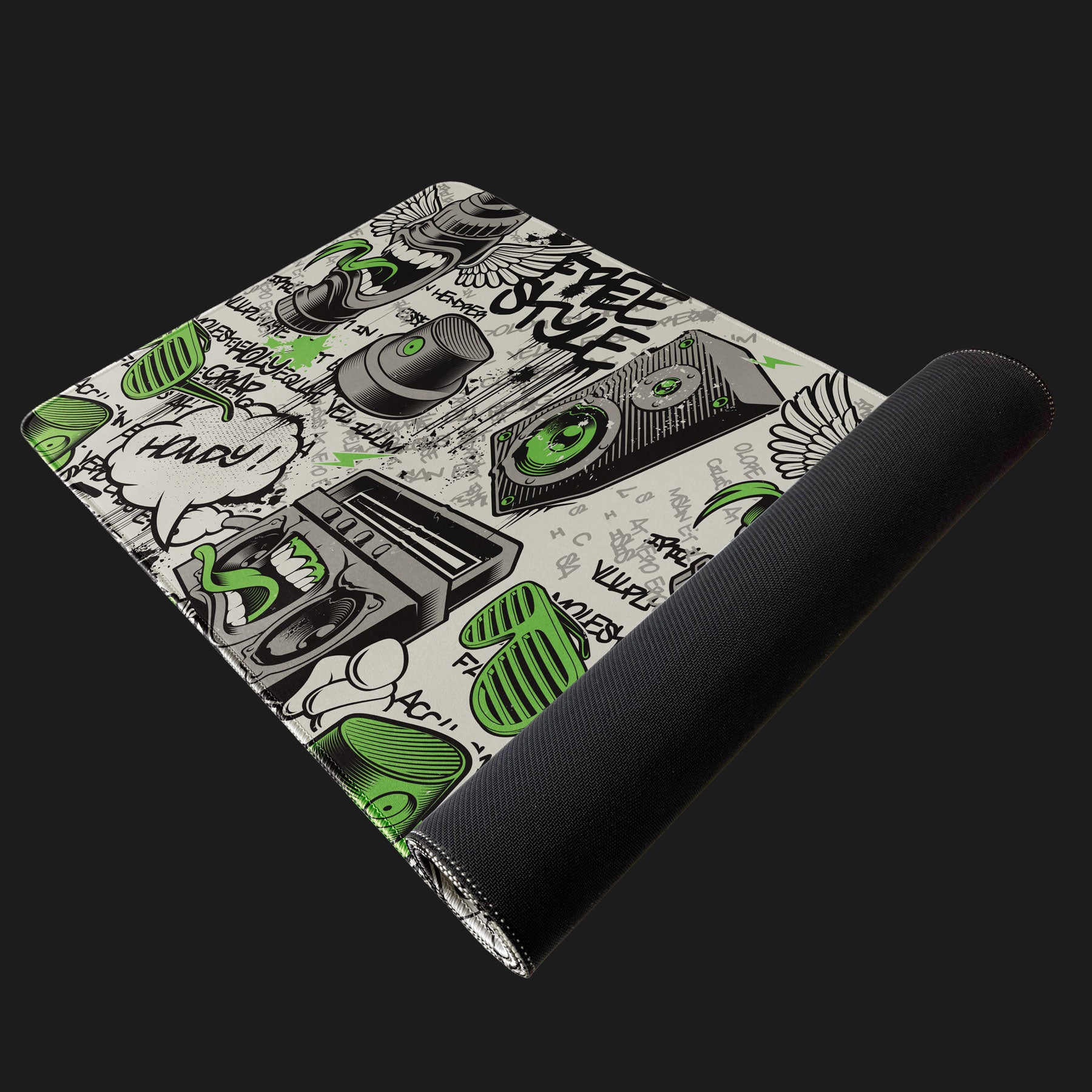 Artistic graffiti mouse pad for urban desk setup