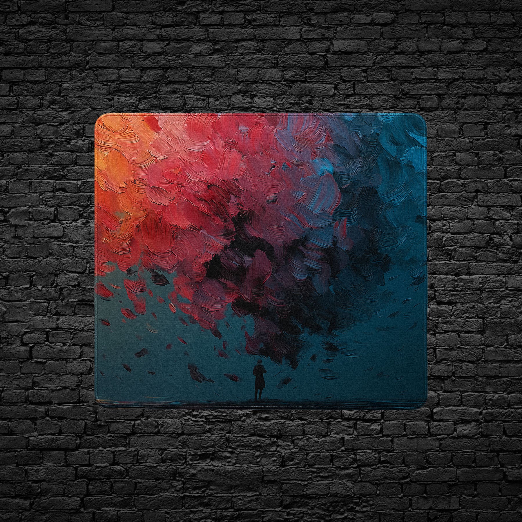 Abstract Color Explosion Desk Mat – Large Extended Mouse Pad with Artistic Brush Stroke Design