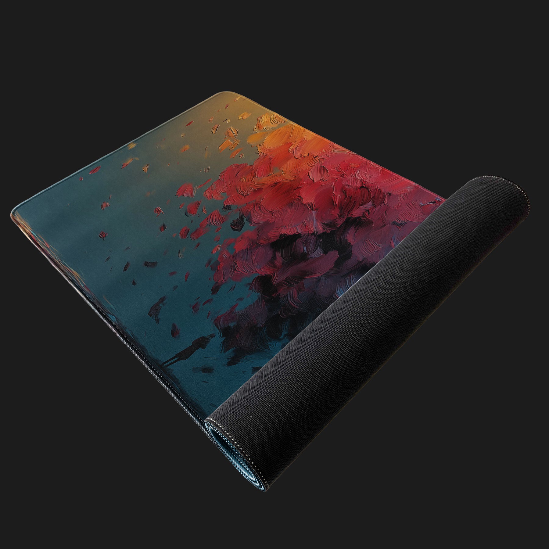 Abstract Color Explosion Desk Mat – Large Extended Mouse Pad with Artistic Brush Stroke Design