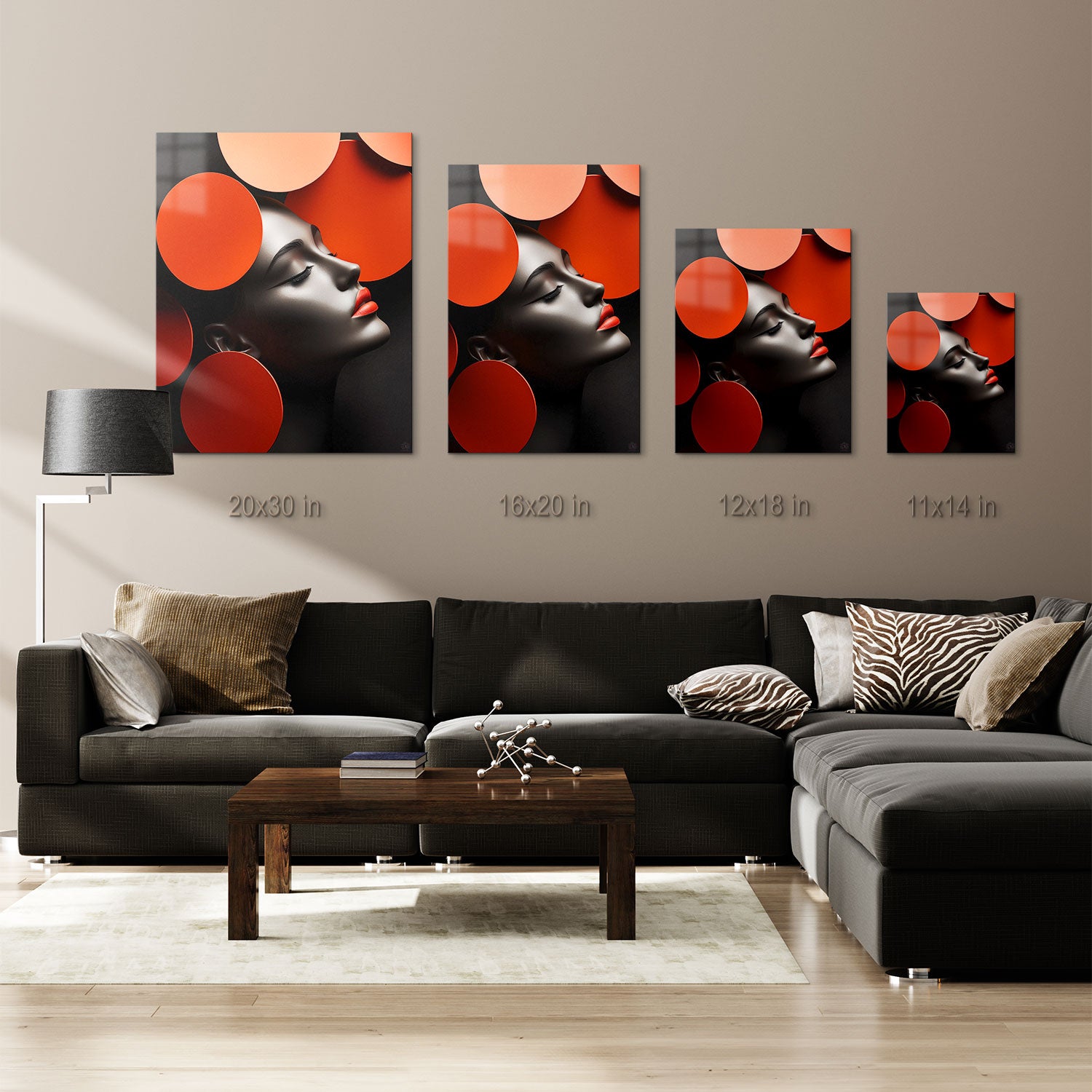 The surreal interplay of shapes and shadows elevates this piece, making it a statement artwork perfect for contemporary spaces.