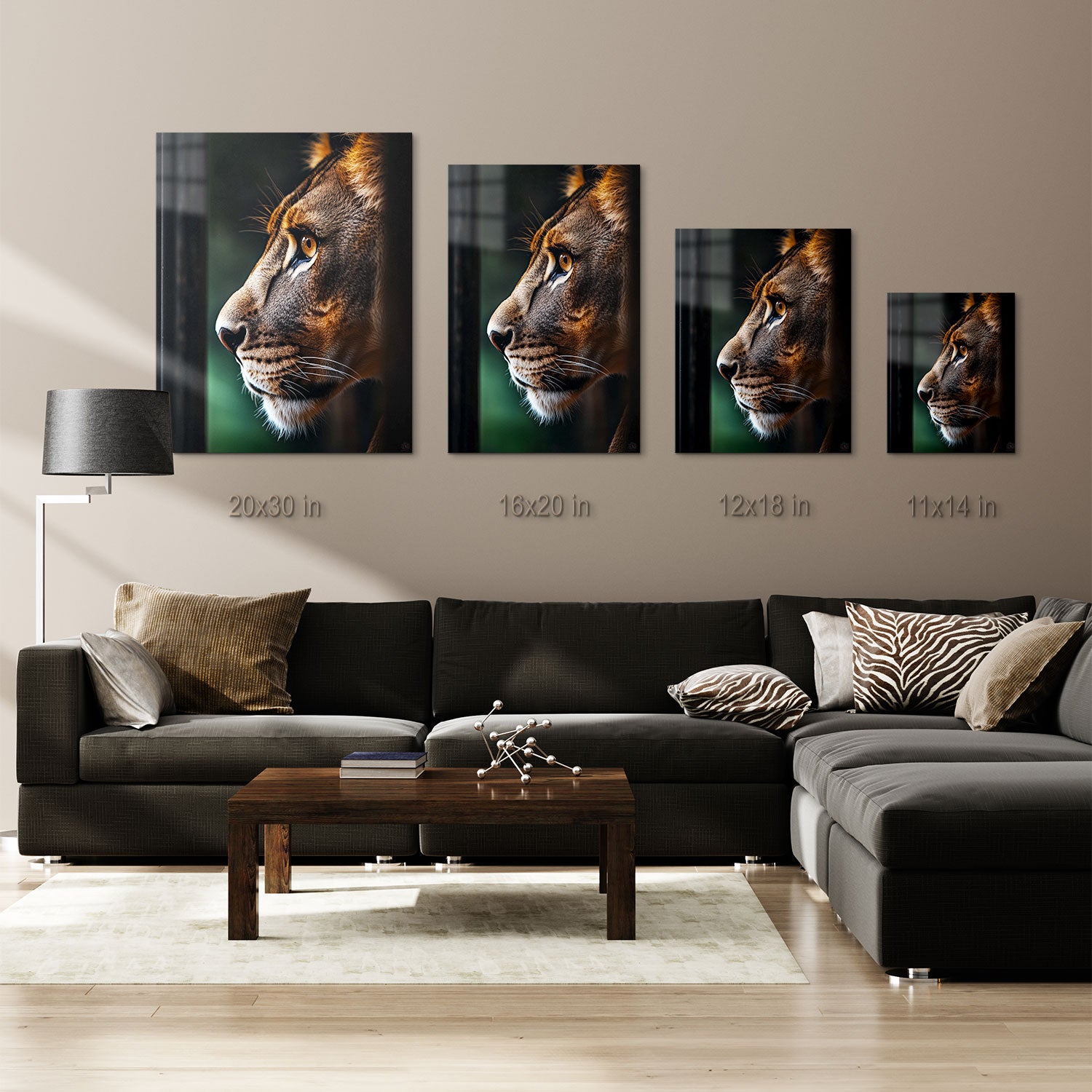 The image portrays the lioness as a symbol of grace and authority, inviting the viewer to admire the beauty and power of nature up close.