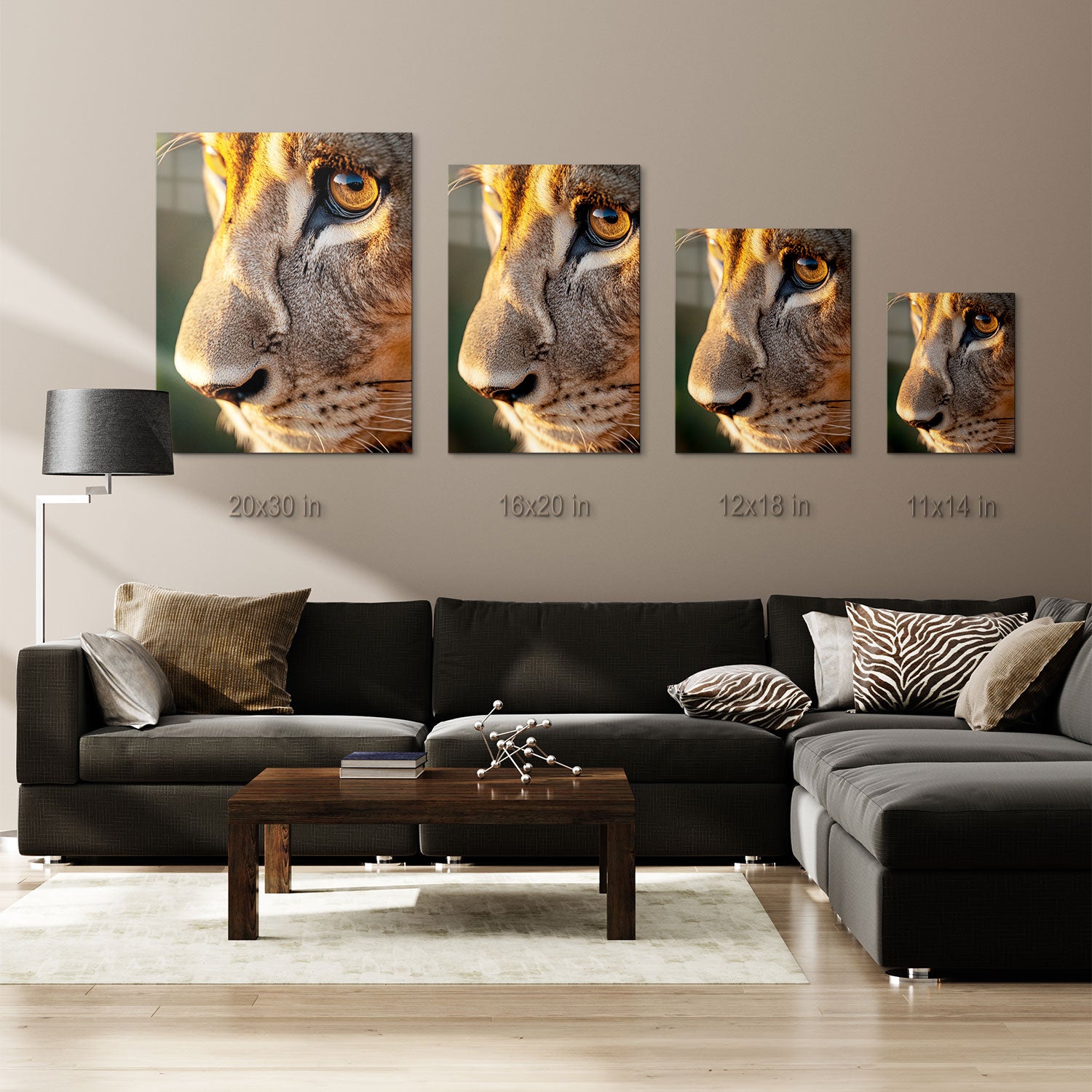 The vibrant eye reflects her surroundings, hinting at the wild landscapes she roams.