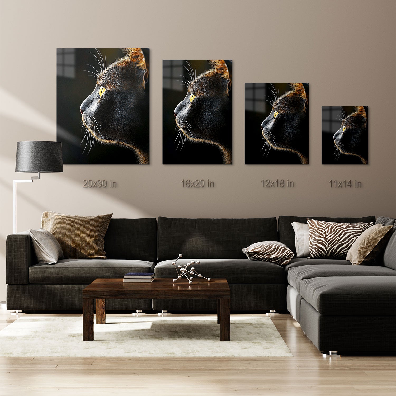 This minimalist yet expressive image captures the quiet elegance and mystery of feline grace, inviting viewers to appreciate the subtle beauty in its every line and curve.