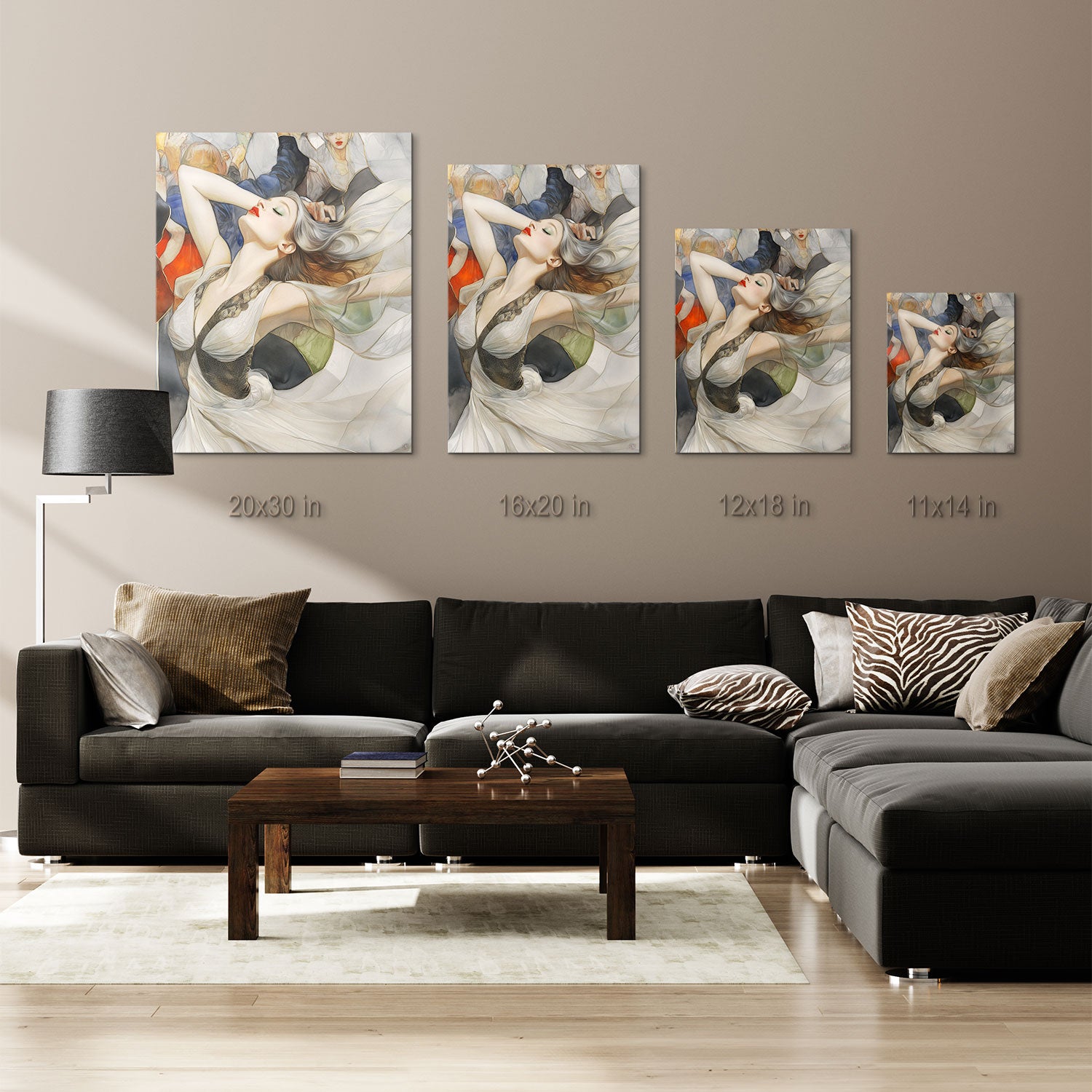 Surrounded by a crowd yet lost in her own world, she embodies a timeless beauty and poise.