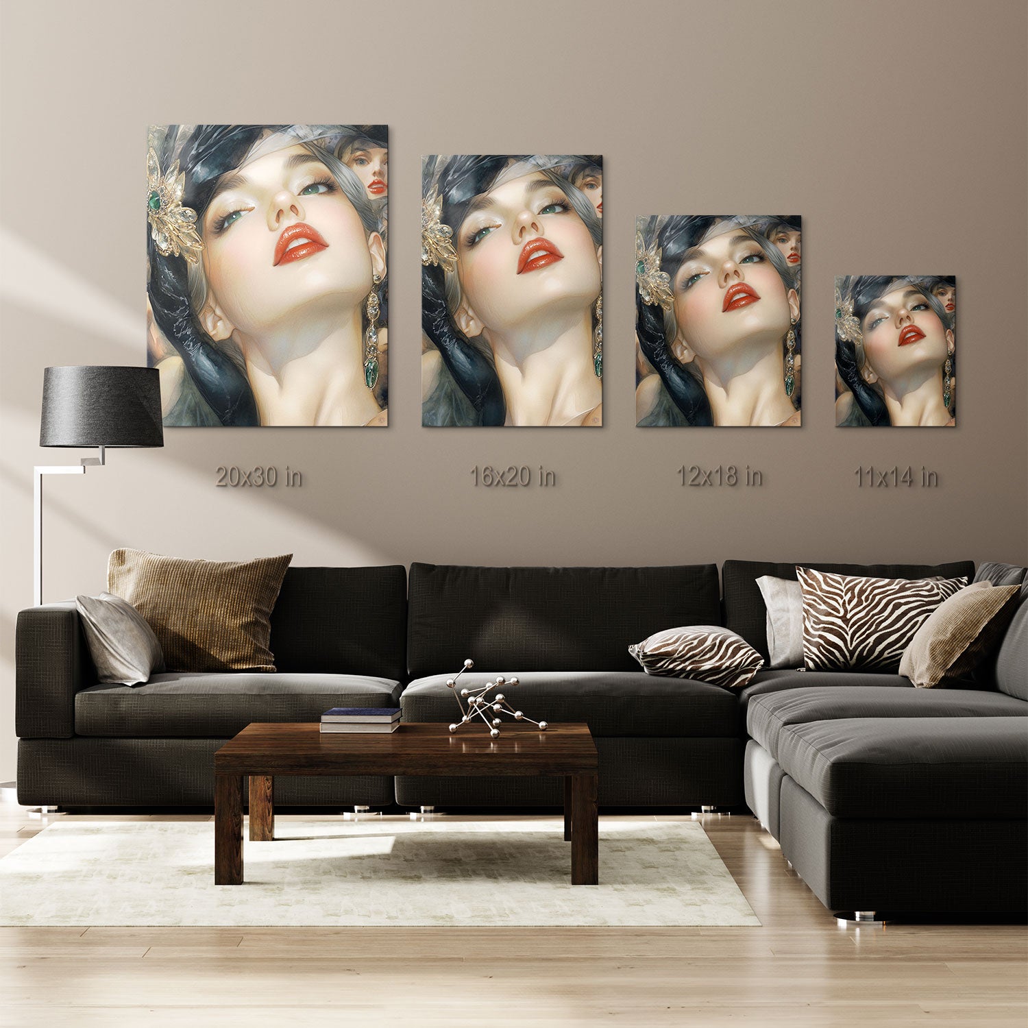 The intricate details of her accessories and the soft, luminous texture of her skin create a captivating and timeless beauty, drawing viewers into her world of sophistication.