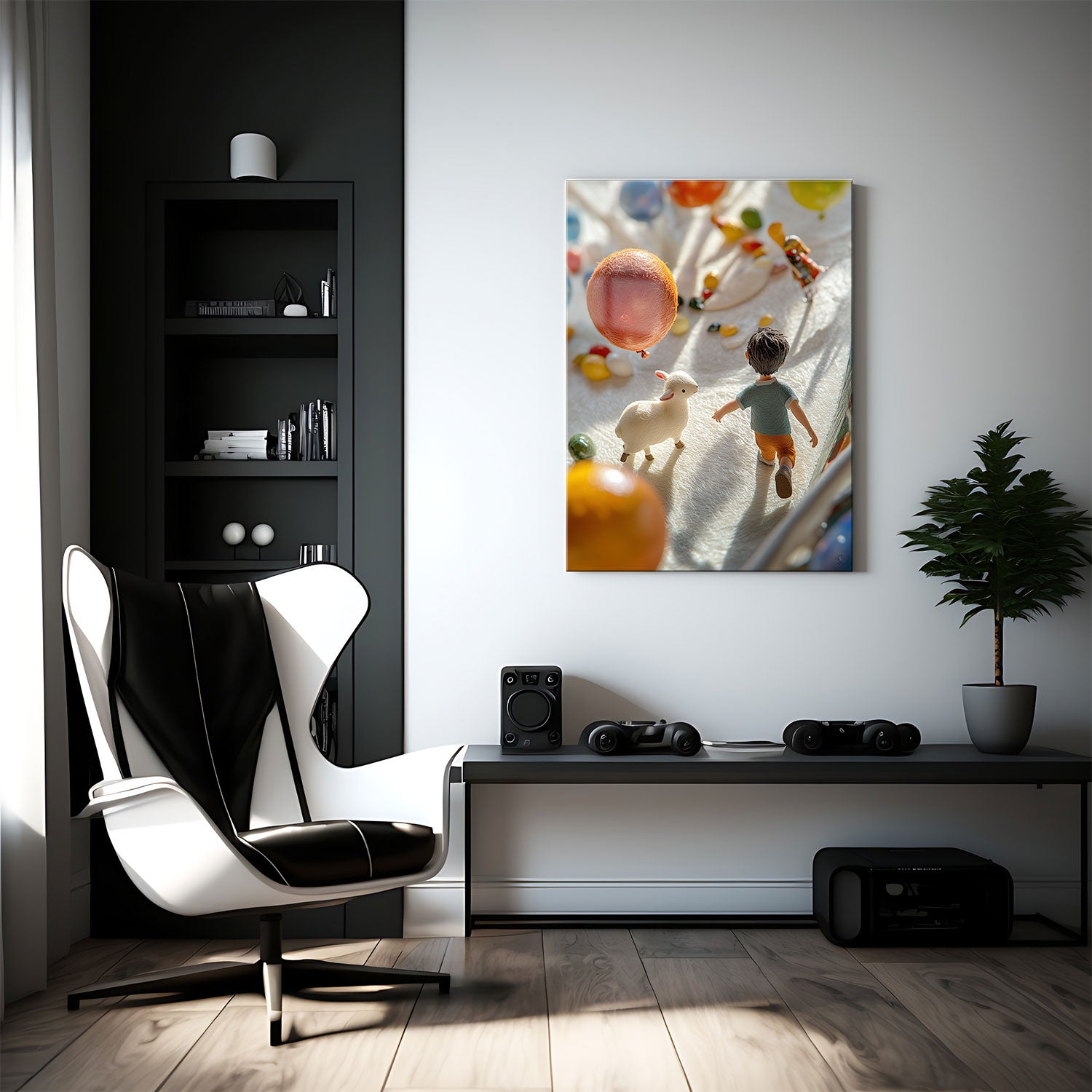 This enchanting metal print captures the magic of childhood exploration and the bond between innocence and imagination - Metal Print