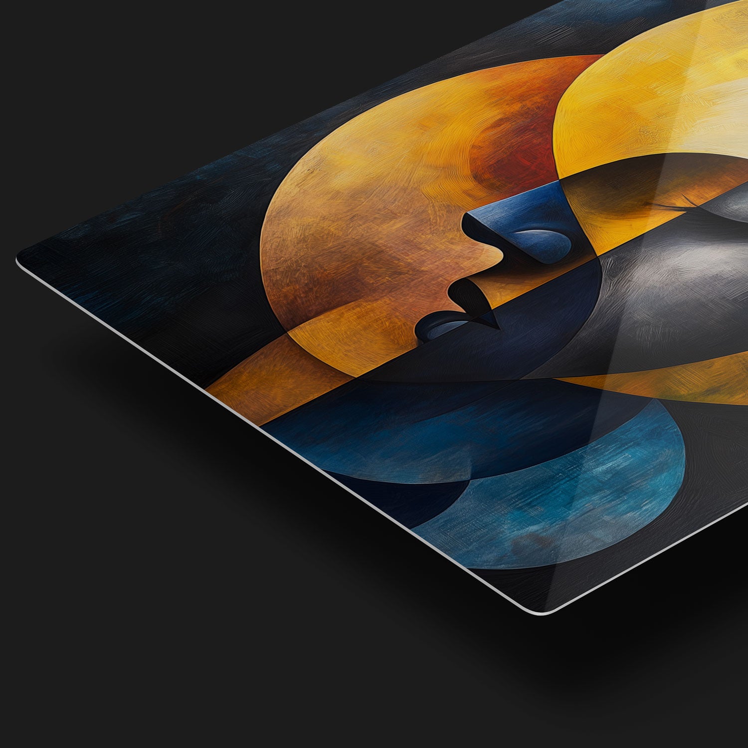 This piece invites viewers to consider the duality within themselves and the harmony found in opposites.