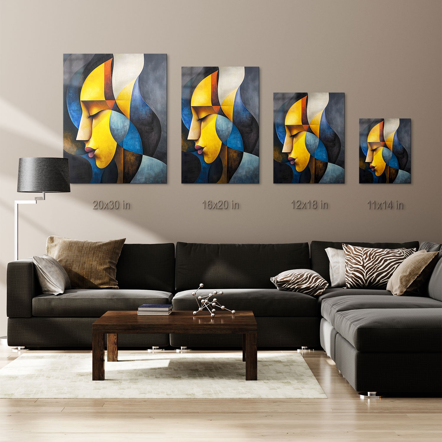 The piece captures a moment of inner peace, as the colors and shapes flow together, symbolizing the introspective journey and the beauty of quiet reflection.