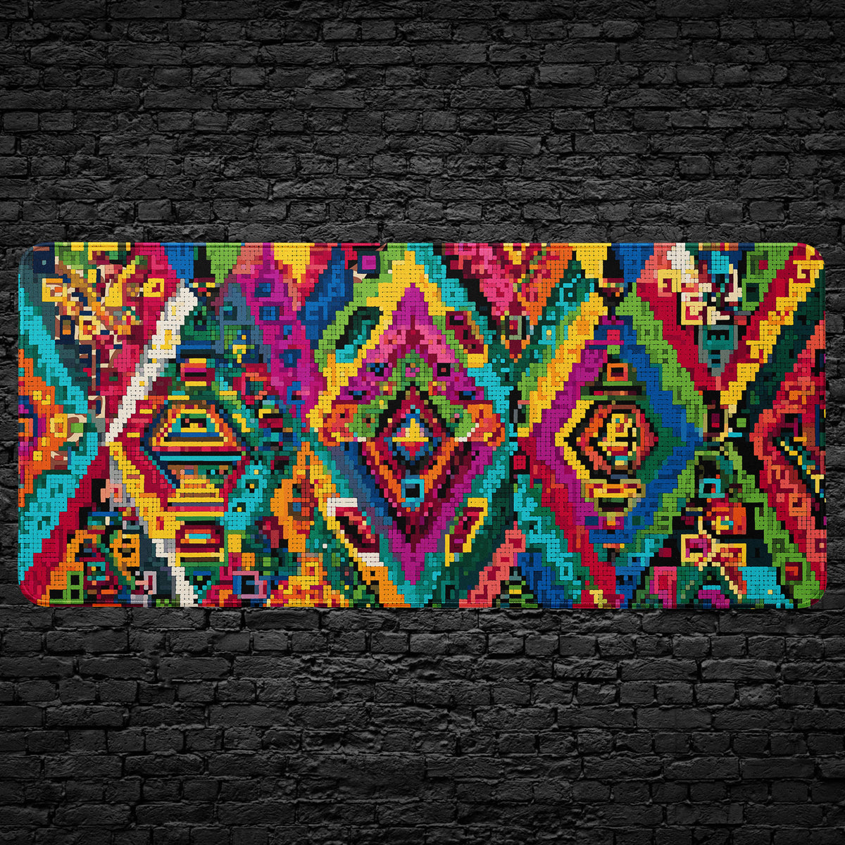 Colorful Aztec Pattern Desk Mat – Tribal Geometric Extended Mouse Pad