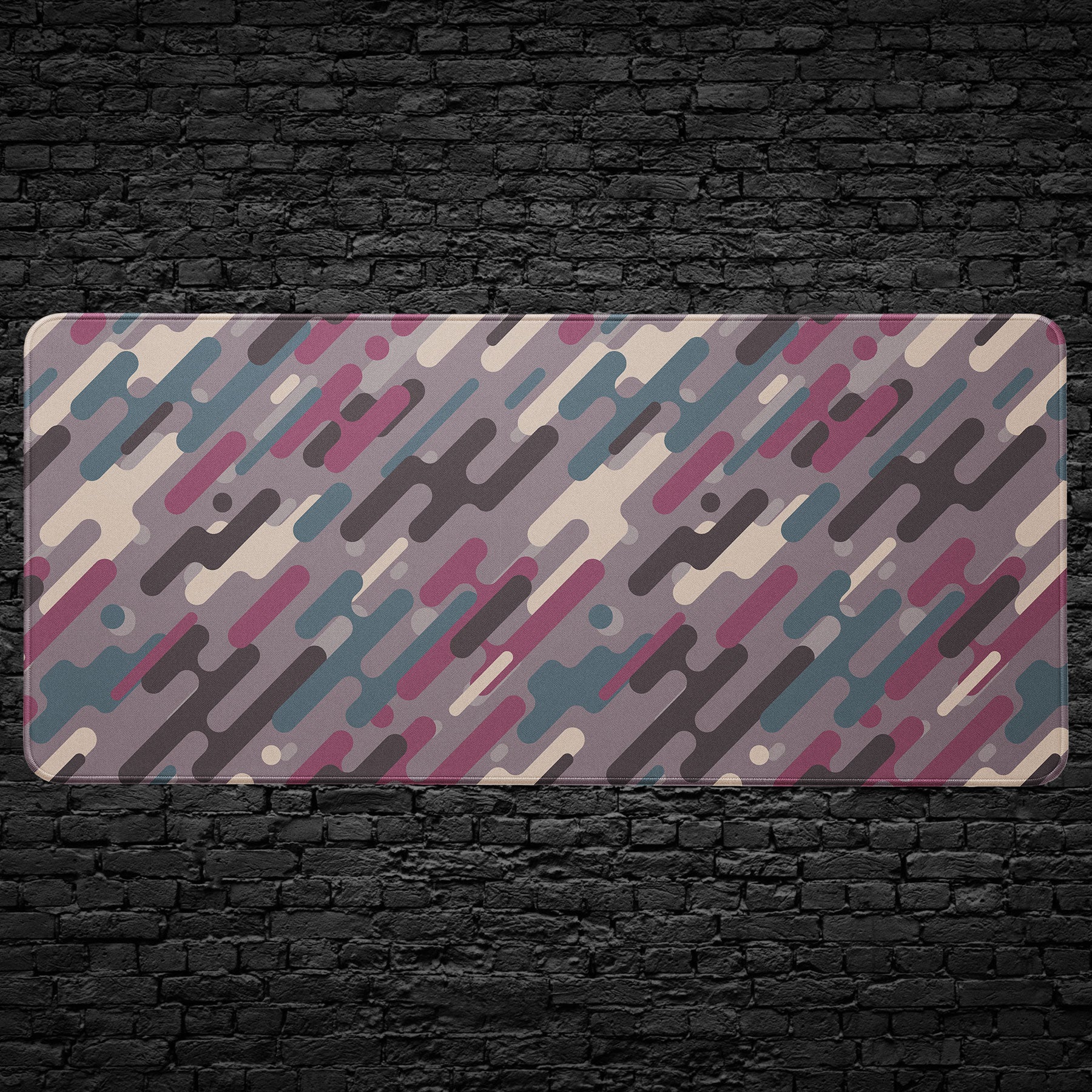 Abstract geometric desk mat with modern diagonal pattern