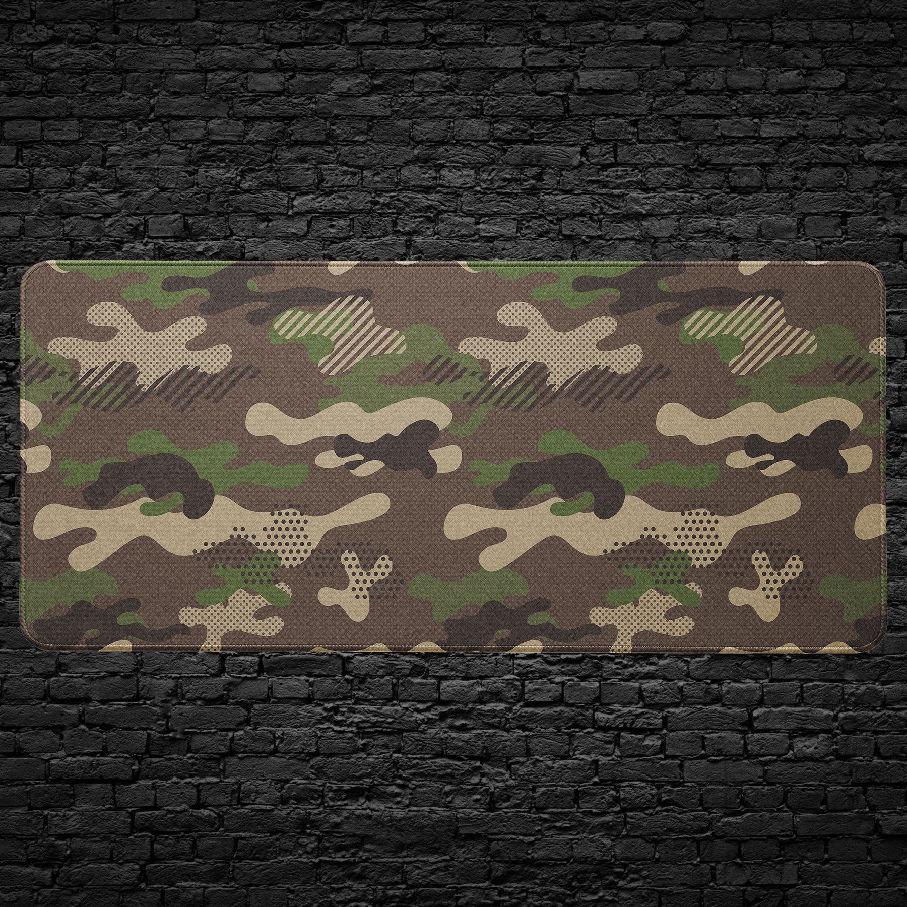 Camouflage desk mat with military pattern