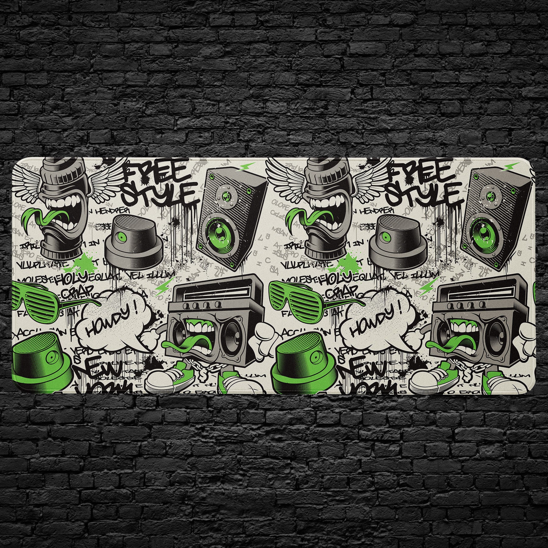 Graffiti street art desk pad with hip-hop freestyle design
