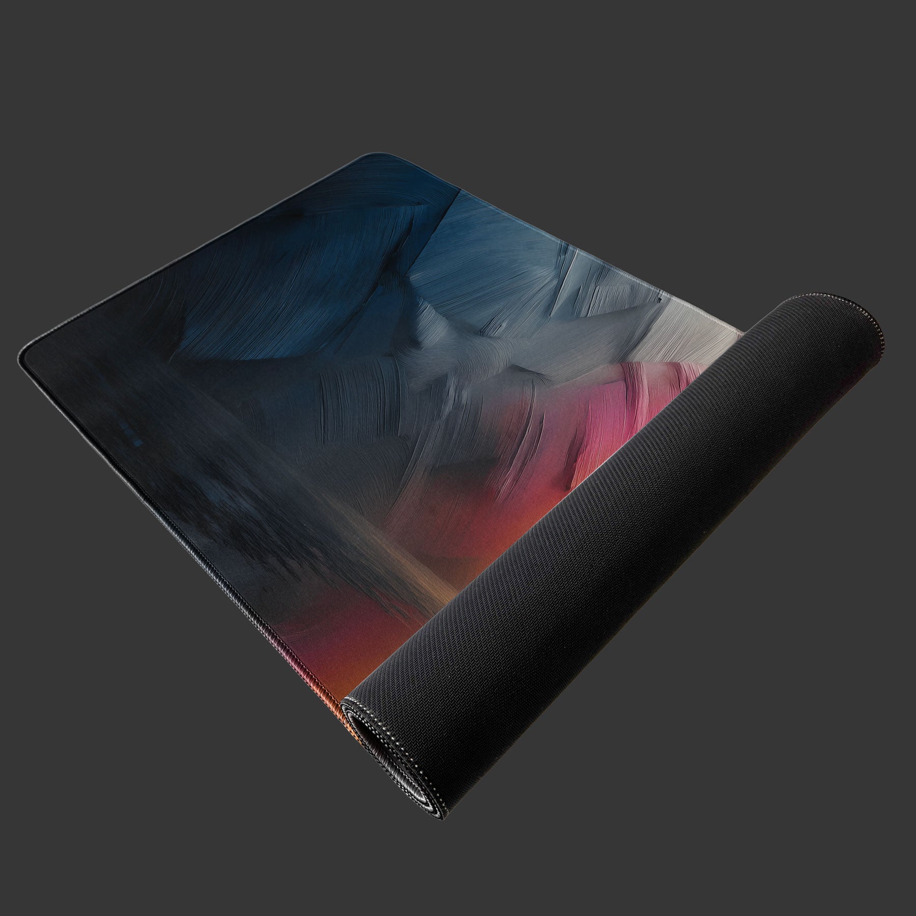 Colorful canyon desk mat with abstract artistic patterns, large mouse pad for office and study tables